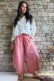Frame Cotton Vintage Wash Barrel Pant Coral